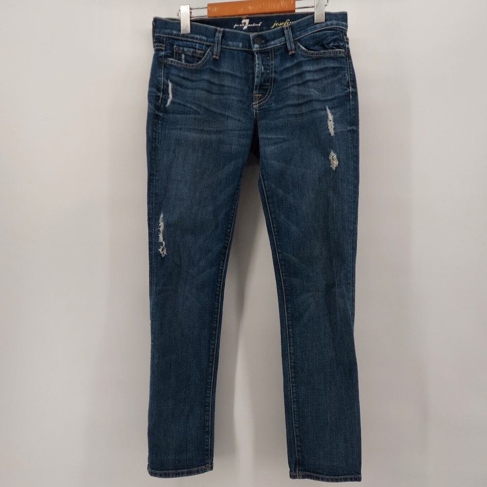 7 For All Man Kind Josefina Boyfriend Distressed Jeans